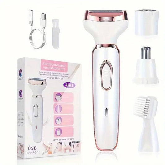 💖 4-in-1 Elektrische Dames Scheermachine – Snel, Zacht & Draadloos ✨