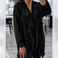 ✨ 50% KORTING! V-hals Chiffon Pailletten Top – Direct Slanker, Chic & Perfect voor de Feestdagen 💃