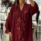 ✨ 50% KORTING! V-hals Chiffon Pailletten Top – Direct Slanker, Chic & Perfect voor de Feestdagen 💃