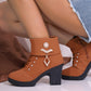 Stijlvolle Dames Enkellaarsjes – Chunky Hak met Rhinestone Details 💎👢