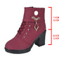 Stijlvolle Dames Enkellaarsjes – Chunky Hak met Rhinestone Details 💎👢