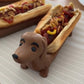 Decoratief teckelbakje voor hotdogs