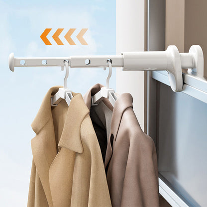 Extendable 5-Hole Clothes Hanger Rack for Window Frame