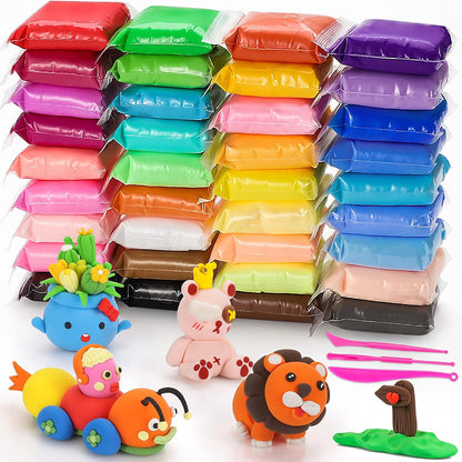 🎨 24/36 Kleuren Zelfhardende Boetseerklei – Creatief Knutselplezier Zonder Oven – 60% KORTING