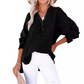 💖Uitverkoop 50% Korting💖Women's Casual Gaas Knoop Hals Lange Mouw Blouse👚