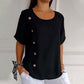 ✨Vroegvoorjaar Must-Have: Ronde Hals Blouse met Zijknopen – NU 50% KORTING!✨