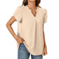 🔥Zomeruitverkoop - 49% korting🔥Dames V-hals effen top met korte mouwen
