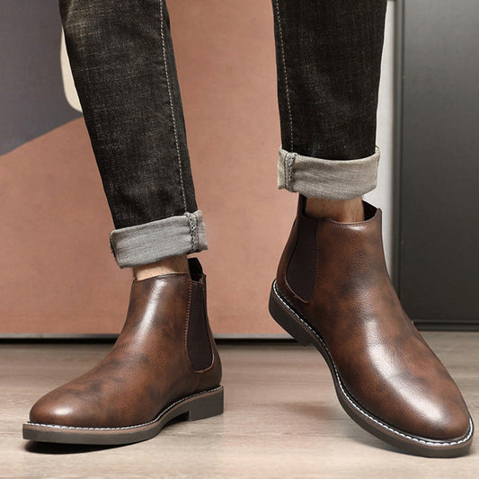 Vintage Chelsea Boots van Imitatieleer voor Heren