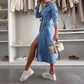 💥Uitverkoop 49% korting🌸Vrouwen Overhemdkraag Lange Mouw Jurk