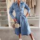 💥Uitverkoop 49% korting🌸Vrouwen Overhemdkraag Lange Mouw Jurk