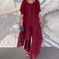 Dames 2-Delige Set met Onregelmatige Top & Losse Broek – Moderne Snit, Moeiteloze Elegantie | Tijdelijke 50% Korting