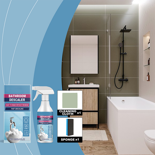 🛁✨ Alles-in-één Badkamer Reinigingsset – Spray, Wacht & Spoel Schoon