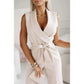 Mouwloze V-Hals Dames Jumpsuit – Minimalistisch Design & Flatterende Pasvorm | Luchtig en Tijdloos
