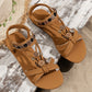 👡🌸 Platte Sandalen met Ronde Neus – Ademend, Verstelbaar & Boho Stijl ✨
