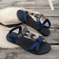 👡🌸 Platte Sandalen met Ronde Neus – Ademend, Verstelbaar & Boho Stijl ✨