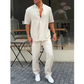 🔥Uitverkoop 50% korting🔥Men voor stevige revers met korte mouwtoppen ＆ broek 2-delige set👔👖