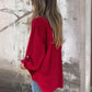 ✨Uitverkoop 50% Korting✨Vrouwenblouse in relaxed model met opgestroopte mouwen👚