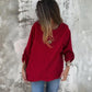 ✨Uitverkoop 50% Korting✨Vrouwenblouse in relaxed model met opgestroopte mouwen👚