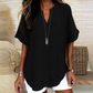 💝69% KORTING – Comfortabele dames top met korte mouwen | Losse pasvorm in effen kleur