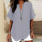 💝69% KORTING – Comfortabele dames top met korte mouwen | Losse pasvorm in effen kleur