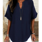 💝69% KORTING – Comfortabele dames top met korte mouwen | Losse pasvorm in effen kleur