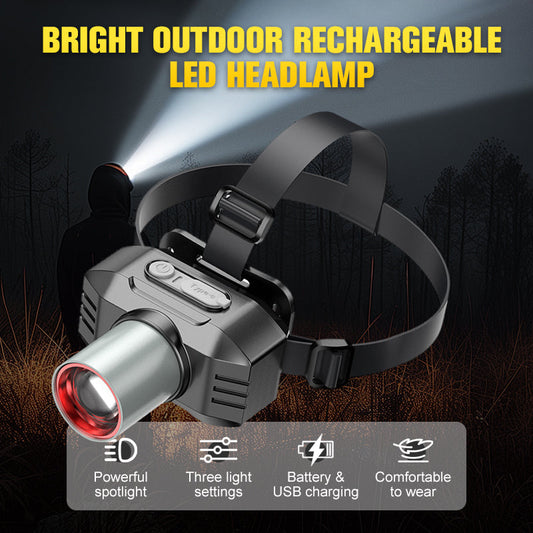 🔥Uitverkoop 50% Korting🔥Heldere, oplaadbare LED-hoofdlamp voor buitengebrui🔦