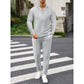🔥Uitverkoop 50% korting🔥Elegant Men's Two-Piece Set with Collared Top & Drawstring Pants👔