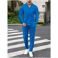 🔥Uitverkoop 50% korting🔥Elegant Men's Two-Piece Set with Collared Top & Drawstring Pants👔