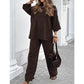 ✨Uitverkoop 50% Korting✨Dames Casual Effen Kleur Lange Mouwen Top en Broek Set👕