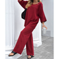 ✨Uitverkoop 50% Korting✨Dames Casual Effen Kleur Lange Mouwen Top en Broek Set👕