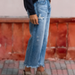 ✨Uitverkoop 50% Korting✨Denim cropped broek met rechte pijpen👖