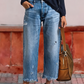 ✨Uitverkoop 50% Korting✨Denim cropped broek met rechte pijpen👖