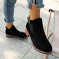 ✨Uitverkoop 50% Korting✨Dames Effen Kleur Enkellaarsjes met Lage Hak en Elastiek👢