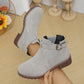 ✨Uitverkoop 50% Korting✨Dames Effen Kleur Enkellaarsjes met Lage Hak en Elastiek👢