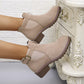 ✨Uitverkoop 50% Korting✨Dames Effen Kleur Enkellaarsjes met Lage Hak en Elastiek👢