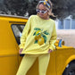 🍋Stijlvolle bedrukte hoodie en broek 2-delige set🍋