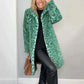 Dames luipaardprint halflange jas