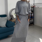 Set van 2 stuks met ronde hals, sweatshirt en rok voor dames