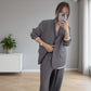 Dames Lange Mouw Blazer & Wijde Pijp Broek 2-Delige Set