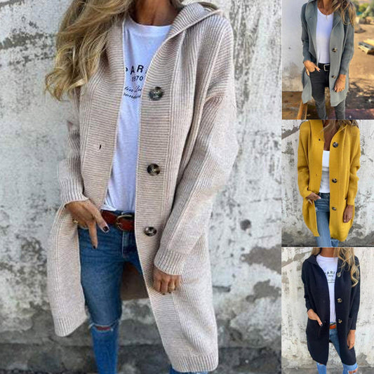 Dames vest met capuchon en knoopjes