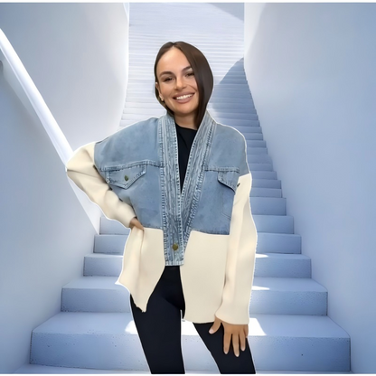 💃 Elegant patchwork jasje met lange mouwen – Maak van elke look een statement 👜