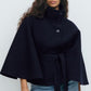 🧥 Elegante Dames Cape-Jas met Opstaande Kraag & Riem – Tijdloos & Stijlvol Design