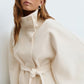 🧥 Elegante Dames Cape-Jas met Opstaande Kraag & Riem – Tijdloos & Stijlvol Design