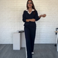 ✨ Dames 2-Delige Set – Lange Mouw Revers Top & Broek | Tijdelijk -50% Korting 🎁