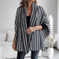 Dames poncho in pied-de-poule | Open voorkant (ook in grote maten)