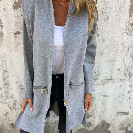 Casual Lange Mouwen Rits-Hoodie Sweatshirt Jas – Stijlvol & Comfortabel 🔥