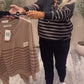 ✨ Chic & Comfortabel – Gestreepte Tweedelige Lounge Set voor Elke Dag 💃