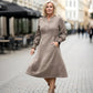 🎉2025 Nieuwe producten Hot Sale✨Elegante effen kleurige jurk met lange mouwen voor dames