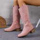 💥 Onweerstaanbaar Comfort & Stijl – Dames Cowboylaarzen met Lage Blokhak 💥