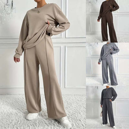 🔥 2026 Limited Deal – 59% KORTING 🔥 Dames Knusse 2-Delige Set | Comfortabele Lange Mouwen Top & Relaxed Broek – Moeiteloos Stijlvol